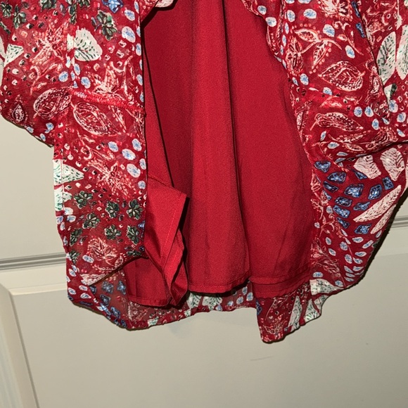 Ann Taylor Loft Red Paisley/Floral Maxi Dress size 00P - Picture 10 of 10